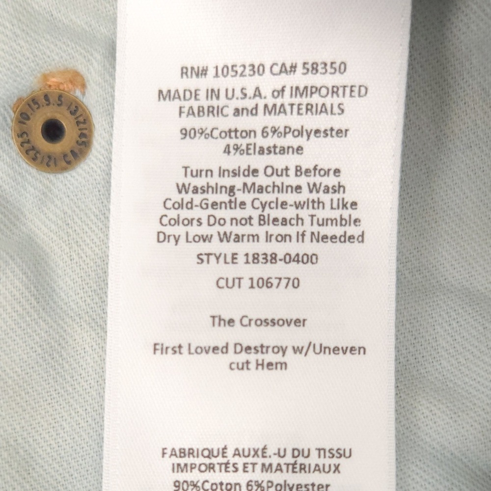 Current Elliott Crossover Button Fly Distressed S… - image 8